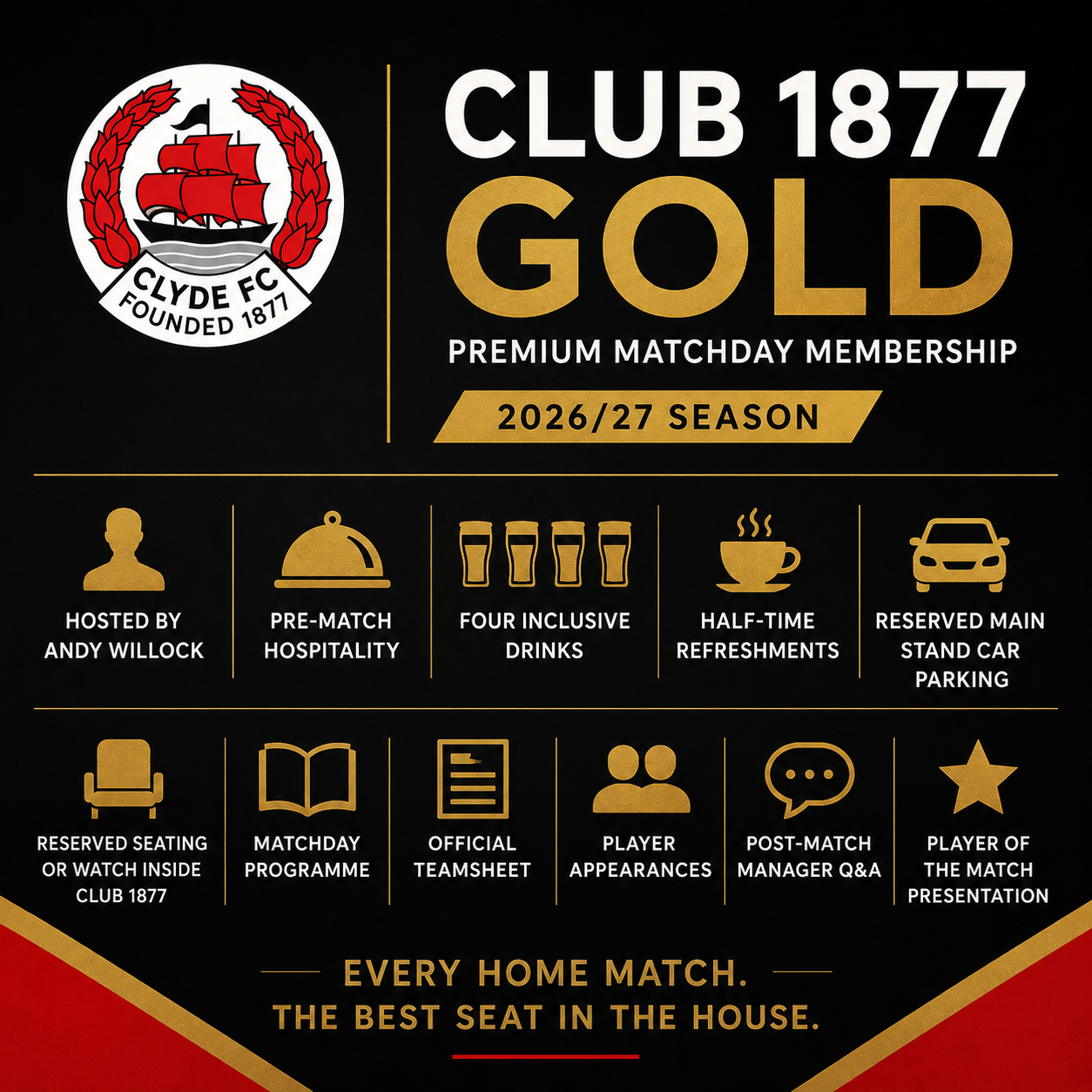 Club 1877 Gold | 2026/27 Hospitality Membership