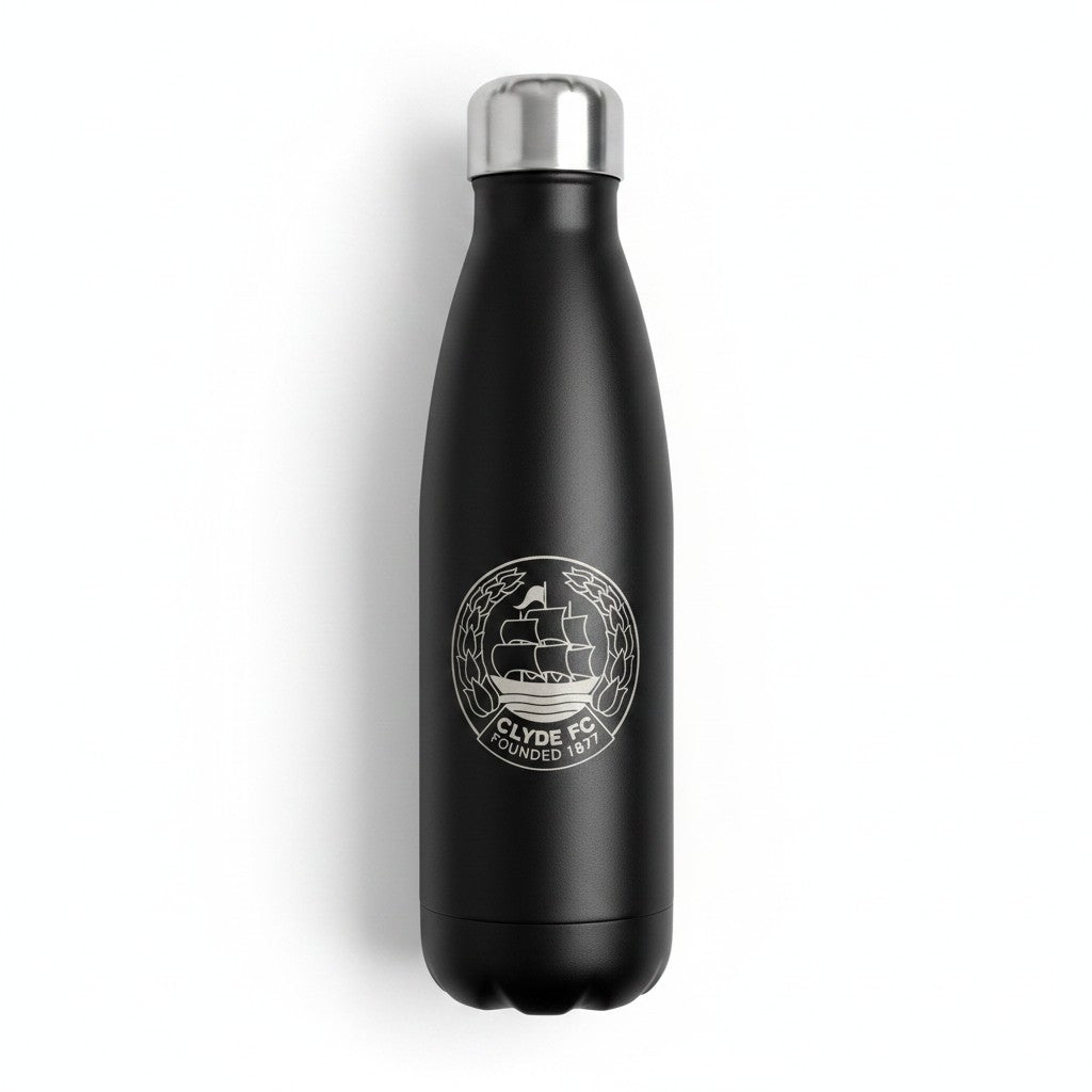 Clyde FC Black Steel Water Bottle